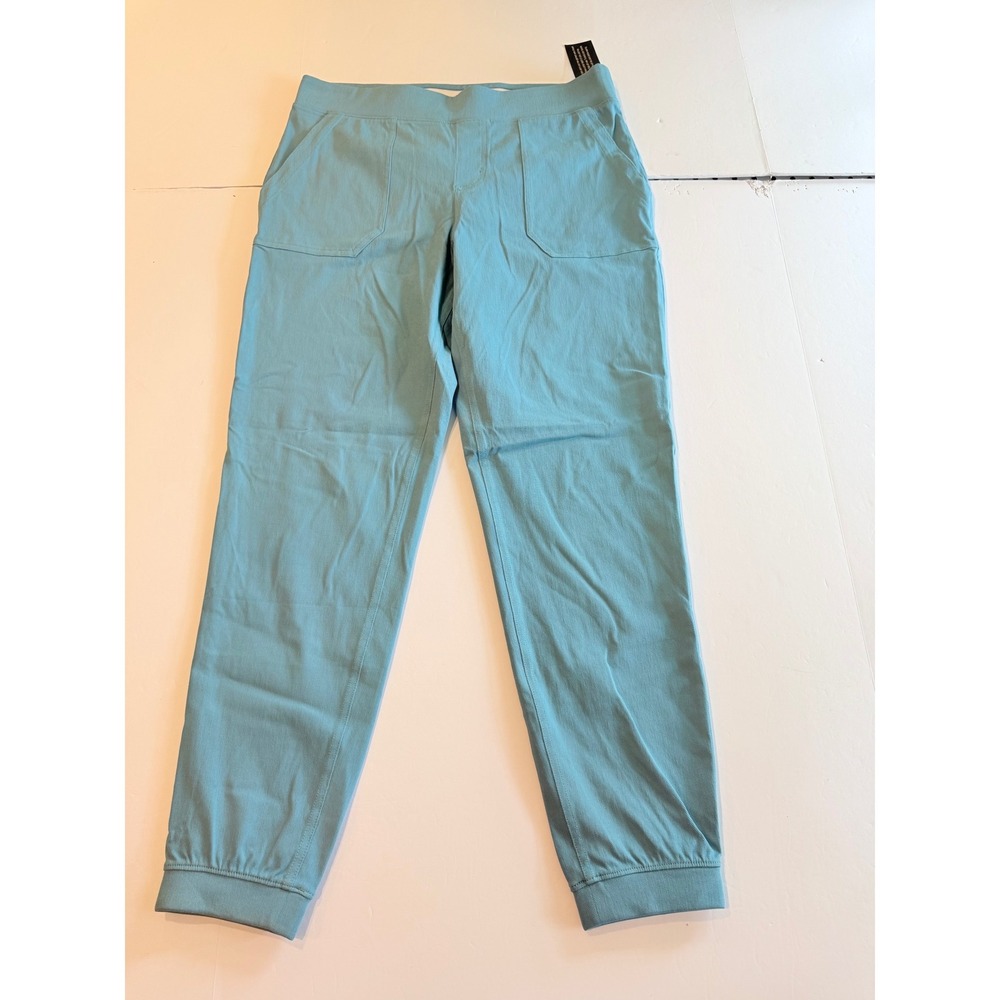 Denim & Co Womens Turquoise Blue Pull On Jogger Pants Size Medium Pockets